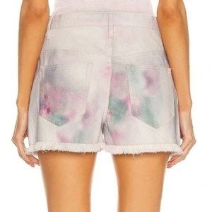 NWOT Isabel Marant Etoile Lesiabb Denim Shorts in Celadon Watercolor Sz 38 or 6